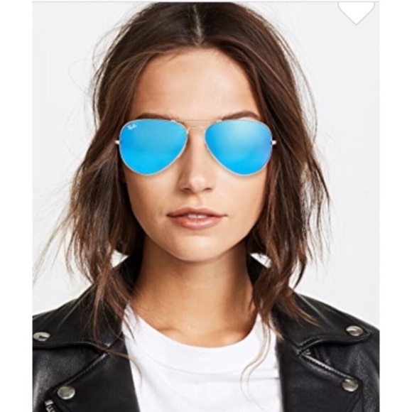 blue mirrored ray bans